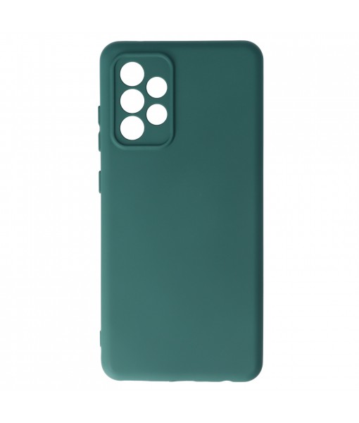 Husa Samsung Galaxy A52 / A52 5G, Silicon Catifelat cu Interior Microfibra, Verde Midnight
